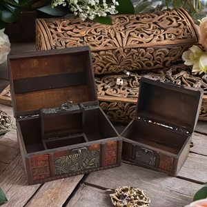 Set <span class=keywords><strong>di</strong></span> 3 Cofanetti Portagioie Vintage in Legno per Regali <span class=keywords><strong>di</strong></span> Natale/Capodanno, Scatola Porta <span class=keywords><strong>Orologi</strong></span> <span class=keywords><strong>di</strong></span> Lusso in Legno per Collezionisti - Product Image 4