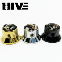 Perilla de volumen metálica de 6 mm de alta calidad para guitarra eléctrica y bajo, con orificio y llave, venta al por mayor de fábrica HVE