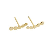 Boucles d'oreilles grimpantes à perles graduées en argent sterling S925 plaqué or 18 carats