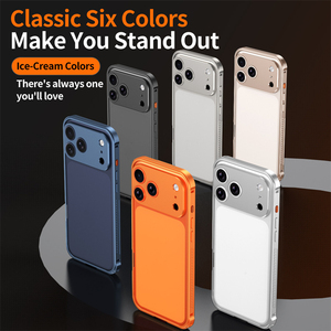 เคสโทรศัพท์ขอบอะลูมิเนียมอัลลอยด์รุ่นใหม่สำหรับ iPhone 17 16 15 14 Pro Max พร้อมฟิล์มโลหะป้องกันเลนส์กล้อง ปิดฝาหลังอัตโนมัติแบบคลิกเดียว - Product Image 5