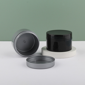 Bouteille de crème à large ouverture personnalisée en noir et <span class=keywords><strong>argent</strong></span>, bouteille en plastique pour poudre dentaire, pot de cire pour cheveux, pot de masque, boîte de crème pour les yeux, boîte de crème pour le visage - Product Image 5
