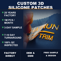 Autocollant de transfert thermique en silicone, emblème moulé par injection souple, patch logo en relief en caoutchouc pour vêtement personnalisé