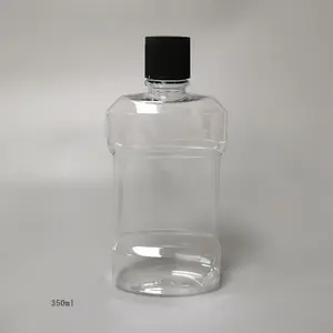 80ML 250ML 350ML Oral liquid bottle Mouthwash Bottle clear LISTERINE shape mouth wash PET bottle with screw cap