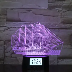 ABS Kunststoff 3D Nachtlicht basis 7 Farben 3D Lampen fassung Touch Fernbedienung Wecker LED Nachtlicht basis für Acryl platte