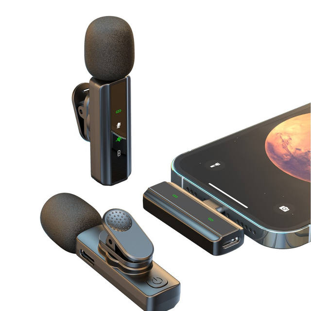 USB C Omni-directional Lavalier Microphone Wireless Noise Cancelling Mini Mic Type-C Android Phone/Tablet/PC Video Recording