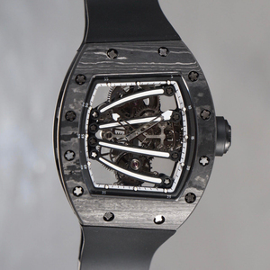 High-quality Forged Carbon Fiber <b>Skeleton</b> <b>Automatic</b> <b>Watch</b> With Black Rubber Strap - Product Image 1