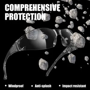새로운 스타 건설 눈 보호 안경 야외 작업 스크래치 방지 안전 고글 투명 렌즈