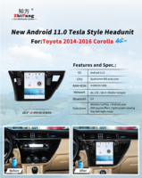 10.4 pouces Android 13 lecteur DVD de voiture Carplay Radio stéréo GPS Navigation pour Toyota Corolla 2014 2015 2016 4g 8/128