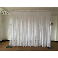 Supports de rideaux réglables en aluminium argenté pour toiles de fond, multi-tissus, pour mariages, salons professionnels, cabines photo, garantie 3 ans RK