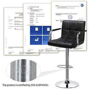 Taburetes de Bar Ajustables, Sillas de Barra de Diseño Moderno, Taburetes Giratorios con Elevación a Gas para Barra de <span class=keywords><strong>Cocina</strong></span>, Giro de 360 Grados - Product Image 6