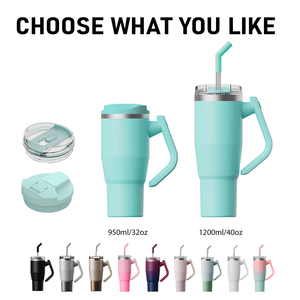 Gobelet de 40oz avec logo <span class=keywords><strong>personnalisable</strong></span> avec poignée en acier inoxydable <span class=keywords><strong>tasse</strong></span> à café de voyage en métal sous vide - Product Image 5