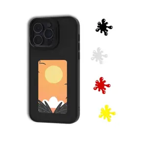 Capa de telefone DIY para iPhone 15 NFC com tela de Tinta E padrão de interruptor iPhone14/13pro max