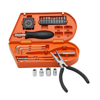 Coffret d'outils à main OEM en plastique de 22 pièces, boîte à outils de réparation à domicile, mini marteau, clé hexagonale, pince tournevis