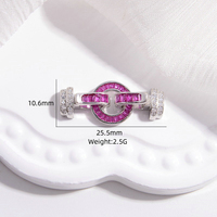 Haute qualité Double rangée Bracelet serrure fermoir perles coloré Zircons cubiques Clip sur collier fermoirs pour la fabrication de bijoux