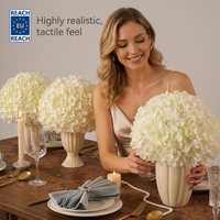 Groothandel Kunstmatige Hortensia Zijden Bloemen Bouquet Hoge Kwaliteit Kunststof Hortensia Bloemen voor Bruiloft Huisdecoratie