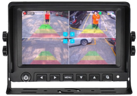 Caméra de sécurité pour chariot élévateur robuste avec détection humaine IA BSD, AHD IP69K, vue panoramique avant-arrière et moniteur DVR