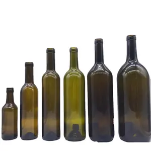 Grosir botol anggur merah 500ml75ml produsen mewah hijau tua kosong warna sampanye merah marun botol kaca anggur kosong
