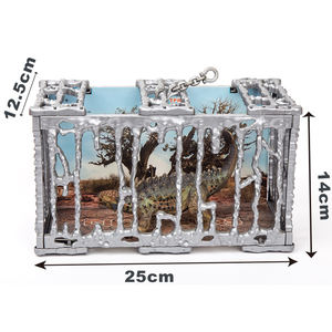 Triásico período animales mundo <span class=keywords><strong>Saichania</strong></span> modelo 3D goma elástica TPR Super dinosaurio y dragón juguete con jaula de plástico - Product Image 1