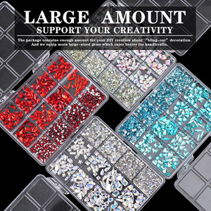 Cristales Decorativos para Uñas de Diferentes Formas, Cristal AB Blanco Arcoíris, Base Plana, Joyería de Vidrio 3D, Decoración para Manicura, Accesorio para Arte de Uñas - Product Image 3