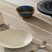 Nappe et serviettes de table en lin 100 % tissé, imperméables, infroissables, style européen, personnalisables, pour la décoration de la salle à manger