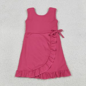 Conjunto con estampado de conchas marinas en colores pastel para niñas pequeñas, top de manga corta con ribete festoneado y pantalones cortos con cordón a juego, ropa de playa de verano para niños - Product Image 3