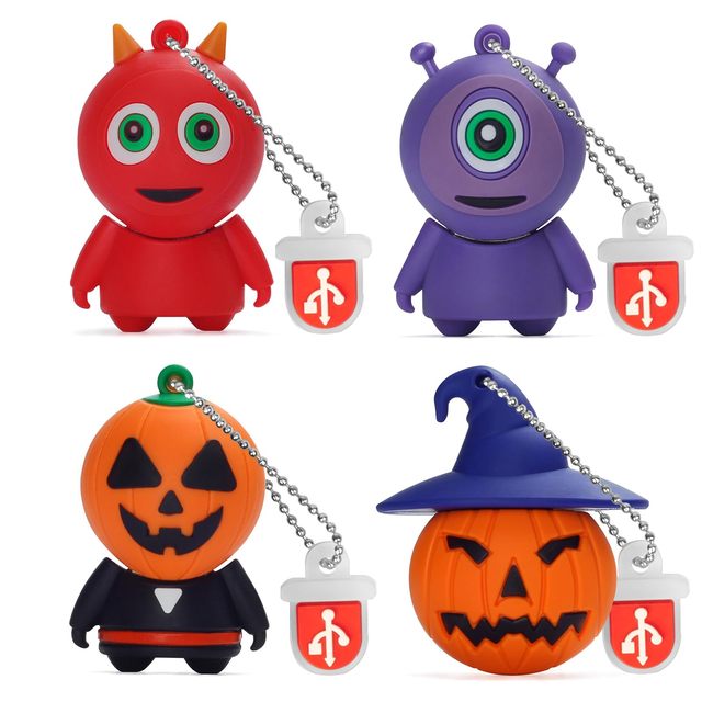 Halloween Cartoon Shape USB Flash Drive Best Selling Cute Creative Portable Data Storage for Gifts