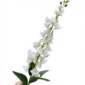 Fleurs artificielles de campanule blanche, arrangements floraux, muguet en soie, bleuet pour décoration de mariage et de la maison - Product Image 6