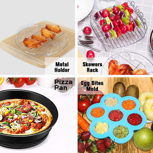 Set di 6 accessori per la maggior parte 5,8qt friggitrici ad aria forno torta e padella per <span class=keywords><strong>Pizza</strong></span> supporto in metallo spiedini e spiedini - Product Image 5