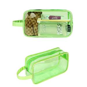 Bolsa de Cosméticos Transparente de PVC con Cierre, Impermeable, para Viaje, con Logotipo Personalizado al por Mayor - Product Image 1