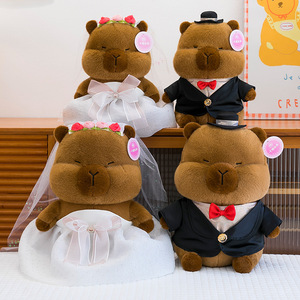 ตุ๊กตาคาปิบาร่าน่ารักคู่ใหม่สำหรับงานแต่งงาน ตุ๊กตาสัตว์นุ่มนิ่มสำหรับเด็ก ของขวัญวันวาเลนไทน์สุดโรแมนติกสำหรับเธอ - Product Image 4