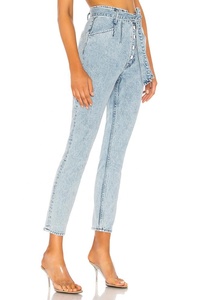 De diseño de moda mamá <span class=keywords><strong>jeans</strong></span> denim de cintura alta con cinturón de jean - Product Image 2