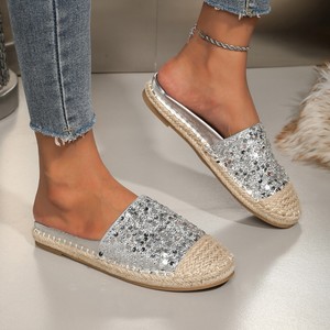 Mocasines <span class=keywords><strong>de</strong></span> lentejuelas 2026, planos ligeros sin cordones, zuecos y mulas para primavera y verano, cómodas sandalias <span class=keywords><strong>de</strong></span> <span class=keywords><strong>playa</strong></span> con plantilla <span class=keywords><strong>de</strong></span> goma para <span class=keywords><strong>vacaciones</strong></span> para mujer - Product Image 2
