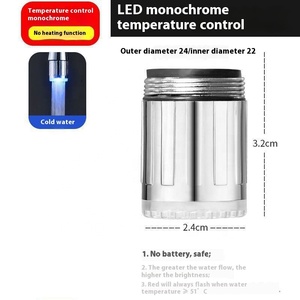 Aérateur à LED intelligent à changement de couleur Contrôle de température Robinet d'eau chaude et froide jetable Robinet <span class=keywords><strong>lumineux</strong></span> Fournitures de toilette pour le bain - Product Image 2