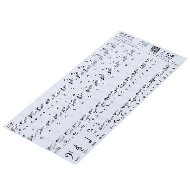 Transparent 49 61 Key Electronic Keyboard 88 Key Piano Stave Note Sticker for White Keys