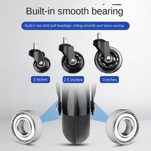 Base de <span class=keywords><strong>Silla</strong></span> de Oficina con Ruedas Giratorias de Poliuretano Negro, Rueda Universal para <span class=keywords><strong>Silla</strong></span> de Oficina, Rodamiento Doble, Base de <span class=keywords><strong>Silla</strong></span> para Computadora - Product Image 3