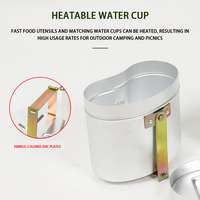 Venta caliente portátil al aire libre 1L juego de cantimplora de agua de aluminio con tapa de la fiambrera y bolsa de almacenamiento para acampar senderismo viajes