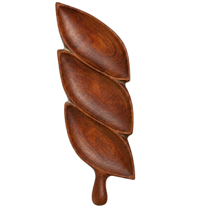 Plateau à collations en bois moderne, fait main, décoratif, avec poignée, pour bar à café, table à manger et décoration intérieure - Product Image 1