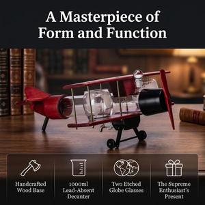 Juego de Decantador de Whisky de Cristal con Diseño de Avión y Logotipo Personalizado, con 2 Vasos, Regalo de Barware OEM para Marcas - Product Image 4