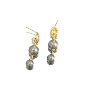 Minimalism 925 Sterling Silver Gold Plating Youth Freshwater Cultured Pearl Dangle Earrings