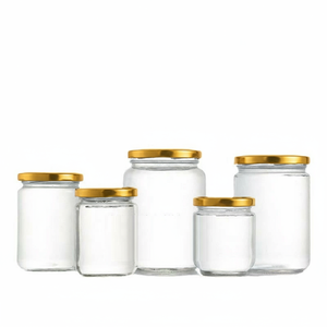 85ml 100mL 155ml 170ml 230ml 330ml 550ml Tapas de tornillo de metal Frascos de mermelada de miel Frascos redondos de vidrio para vegetales con tapas - Product Image 1