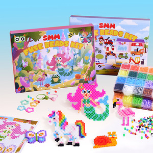 Kit de <span class=keywords><strong>perles</strong></span> à fusionner Princesse Arc-en-ciel - <span class=keywords><strong>Perles</strong></span> à repasser brillantes motifs Cœur, Couronne et Cupcake, Ensemble d'activités créatives DIY pour la création - Product Image 2
