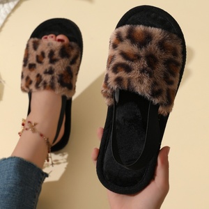 Happyslides Custom Logo Indoor Use Fluffy Fur Flat Slides Sandals for Women Light Weight Warm Slippers for Autumn Winter - Product Image 4