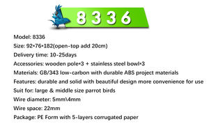 Kinghotpet grande <span class=keywords><strong>Cage</strong></span> en acier inoxydable pour perroquet gris africain Lovebird Cockatiels <span class=keywords><strong>Cage</strong></span> <span class=keywords><strong>Cage</strong></span> à oiseaux avec accessoires - Product Image 6