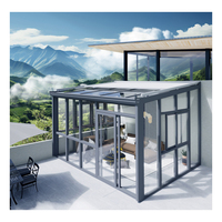 Véranda solarium en aluminium Serre de jardin d'hiver personnalisée Serre en verre à économie d'énergie Maisons en verre pour véranda