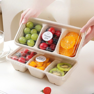 Kotak Baki Buah 600ml Tahan Air, Portabel, Biodegradable, dari Bubur Kertas Kraft Berkualitas Tinggi dengan Tutup, untuk Kemasan Keripik Kentang dan Camilan Piknik - Product Image 5