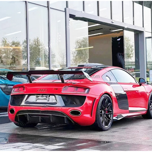 Aileron arrière de style P PI en fibre de carbone pour Audi R8 V8 V10 2009-2015 avec plaque inférieure - Product Image 4