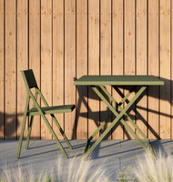 Mesa de Comedor Plegable de Aleación de Aluminio, Diseño Moderno, Resistente a los Rayos UV, Ligera, para Uso en Exteriores, Patio u Hotel, Dos Tamaños (Oliva)