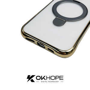 2024สินค้ามาใหม่ PC แบบแข็ง6สีเคสขาตั้งกล้องโลหะแบบแม่เหล็กกันกระแทกพับได้สำหรับ iPhone 15 - Product Image 4