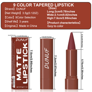 DUNUF Delineador de Labios Mate de 9 Colores, Impermeable, Sexy, Rojo, Nude, Morado, Tinta Mate, Lápiz Delineador de Labios de Larga Duración, Maquillaje Duradero - Product Image 5