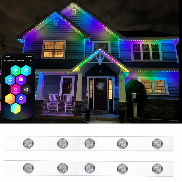 Addressable Programmable UCS2904 RGBW Permanent Track Lighting Pixel Point LED Christmas Outdoor Roof Decoration Light System